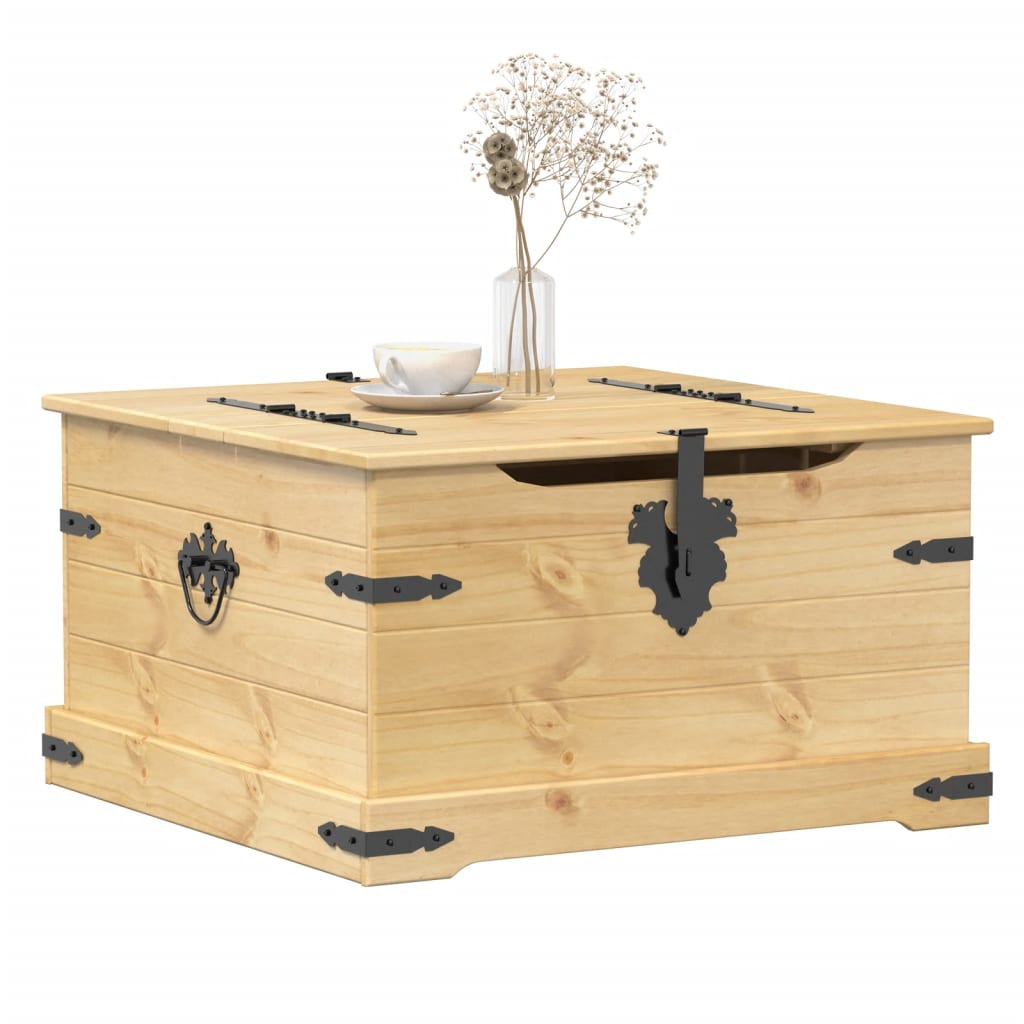 Förvaringsbänk Förvaringslåda Corona 78x78x45 cm massiv furu