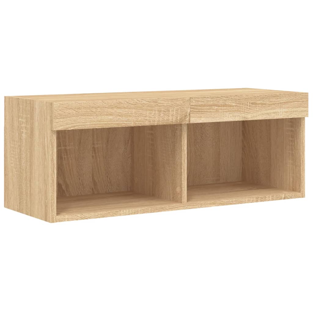 XXXXX Tv-bänk 8 delar LED sonoma-ek