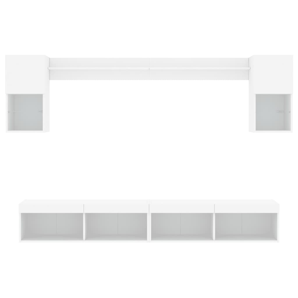 XXXXX Tv-bänk 6 delar LED vit