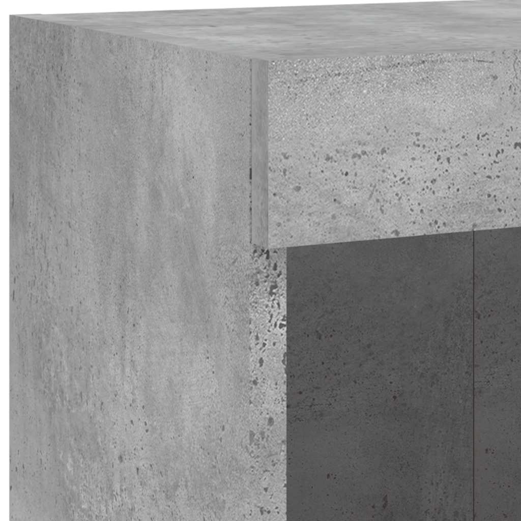 Tv-bänk 6 delar LED betonggrå konstruerat trä