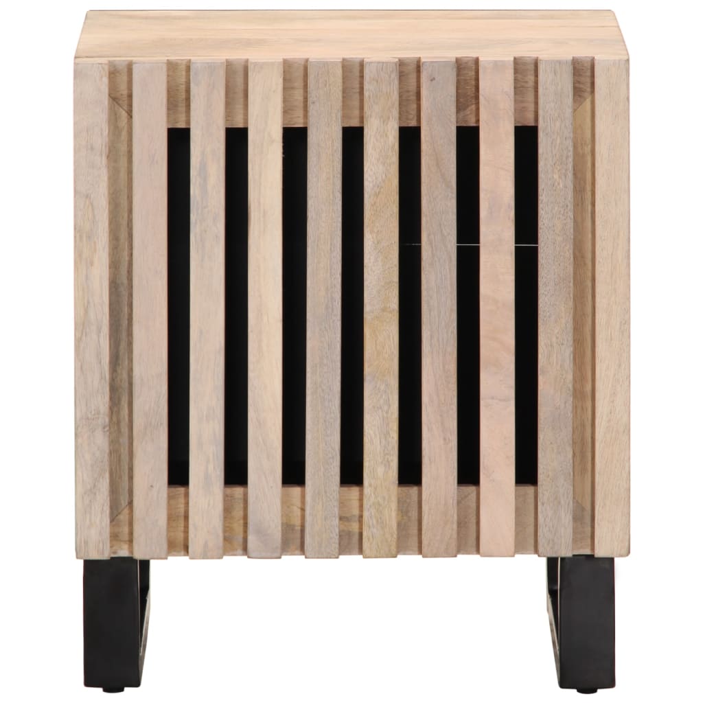 Sängbord 2 st 40x34x46 cm massivt blekt mangoträ