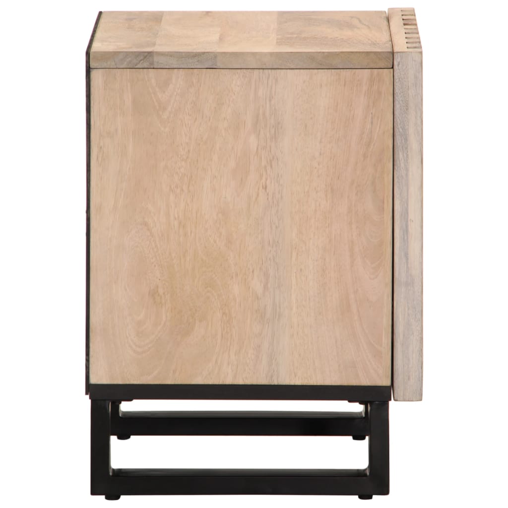 Sängbord 2 st 40x34x46 cm massivt blekt mangoträ