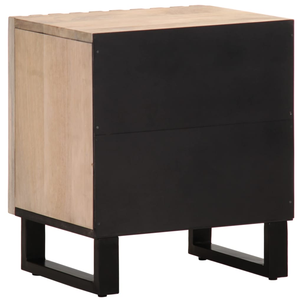 Sängbord 2 st 40x34x46 cm massivt blekt mangoträ