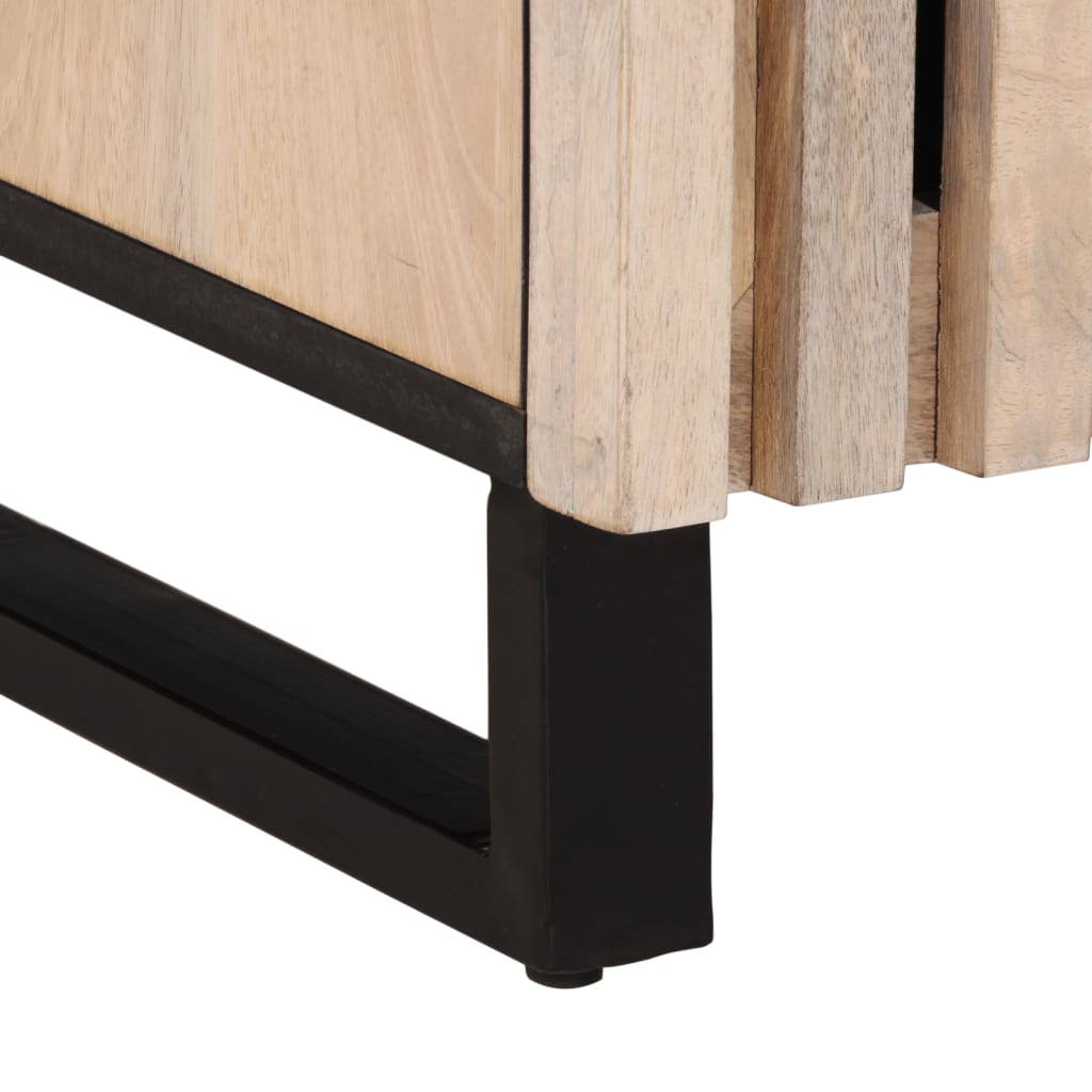 Sängbord 2 st 40x34x46 cm massivt blekt mangoträ