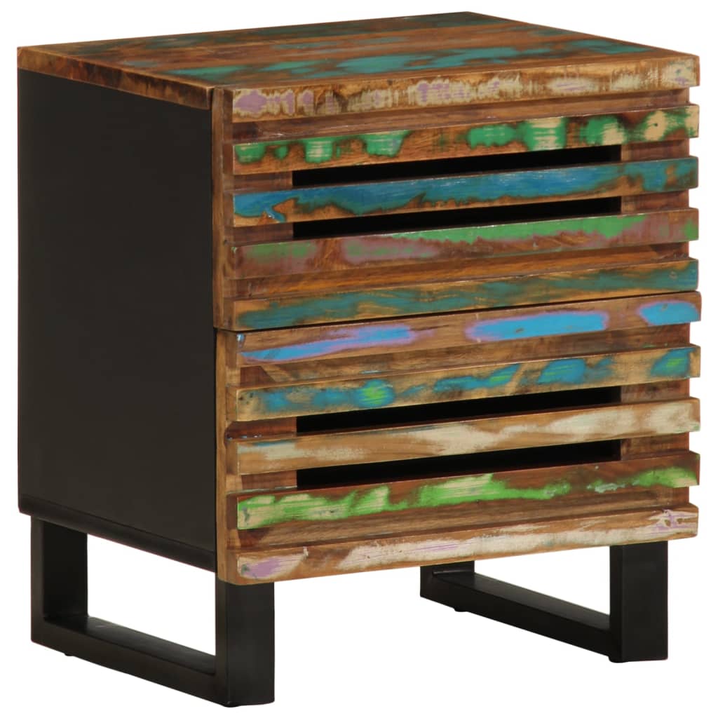Sängbord 2 st 40x34x46 cm massivt återvunnet trä