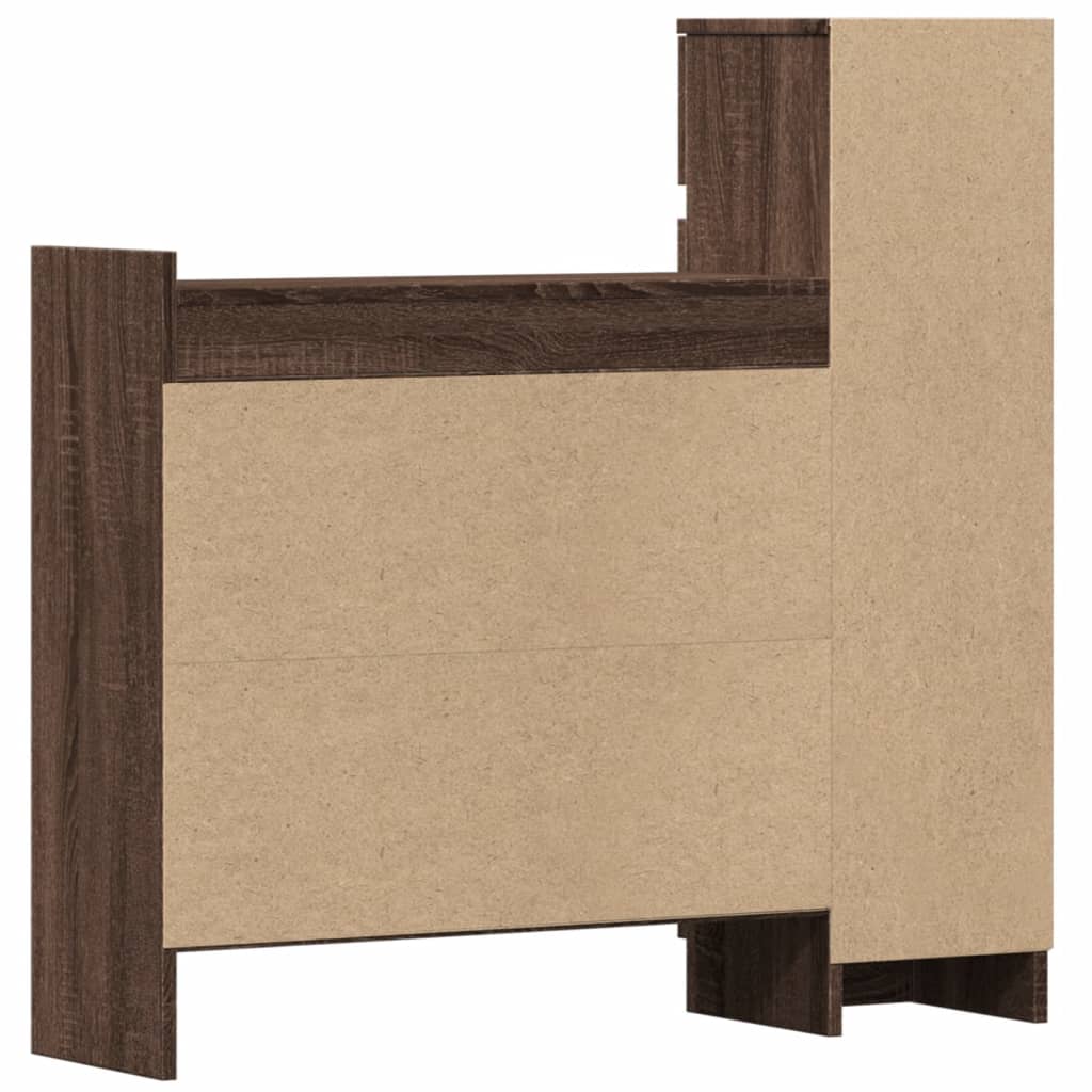 Skoställ Brun Ek Skoskåp 100,5x28x100 cm