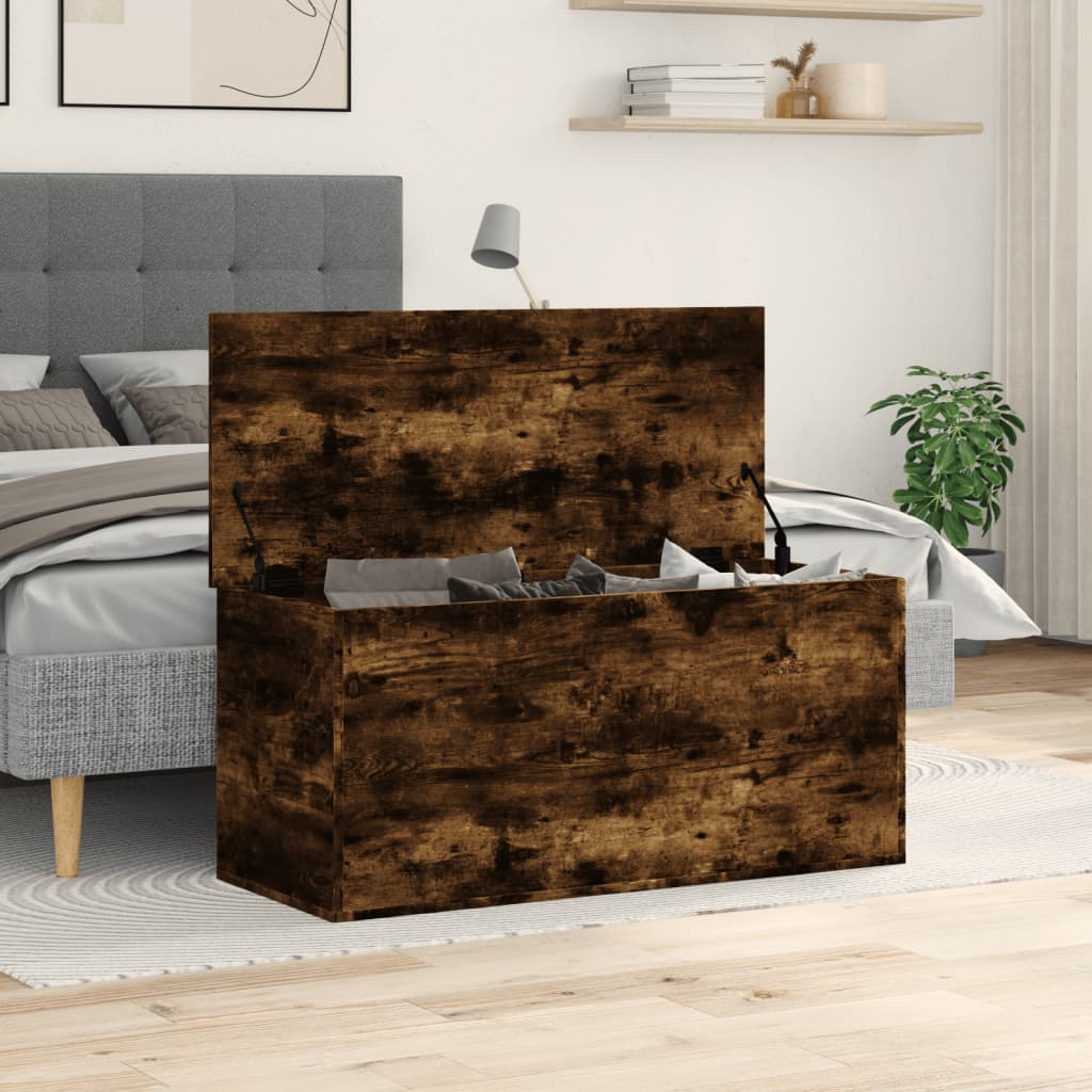 Förvaringskista Rökfärgad Ek 100x42x46 cm