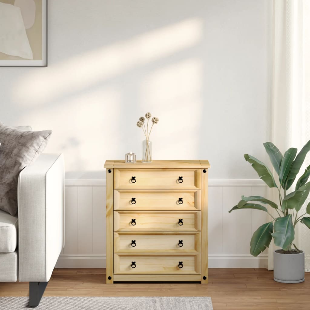 Byrå Trä Corona 80x40x89 cm massiv furu