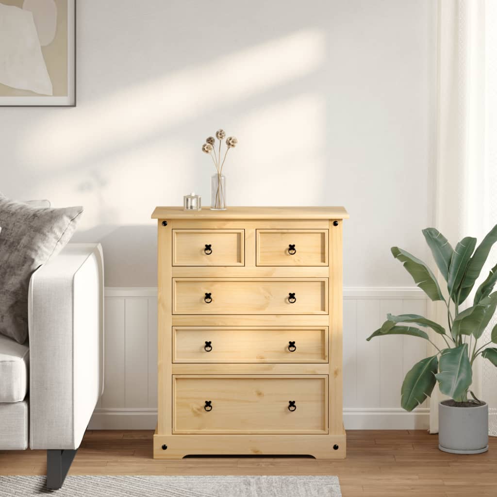Byrå Trä Corona 92x48x114 cm massiv furu