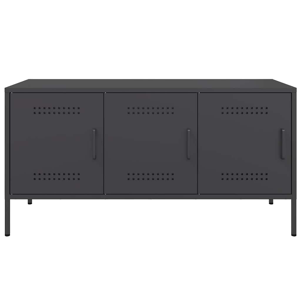 TV-skåp svart 100,5x39x50,5 cm stål