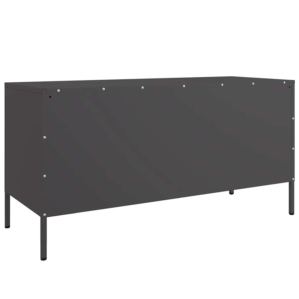 TV-skåp svart 100,5x39x50,5 cm stål