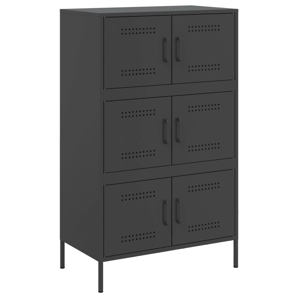 Skåp DIV. Svart 68x39x113 cm stål