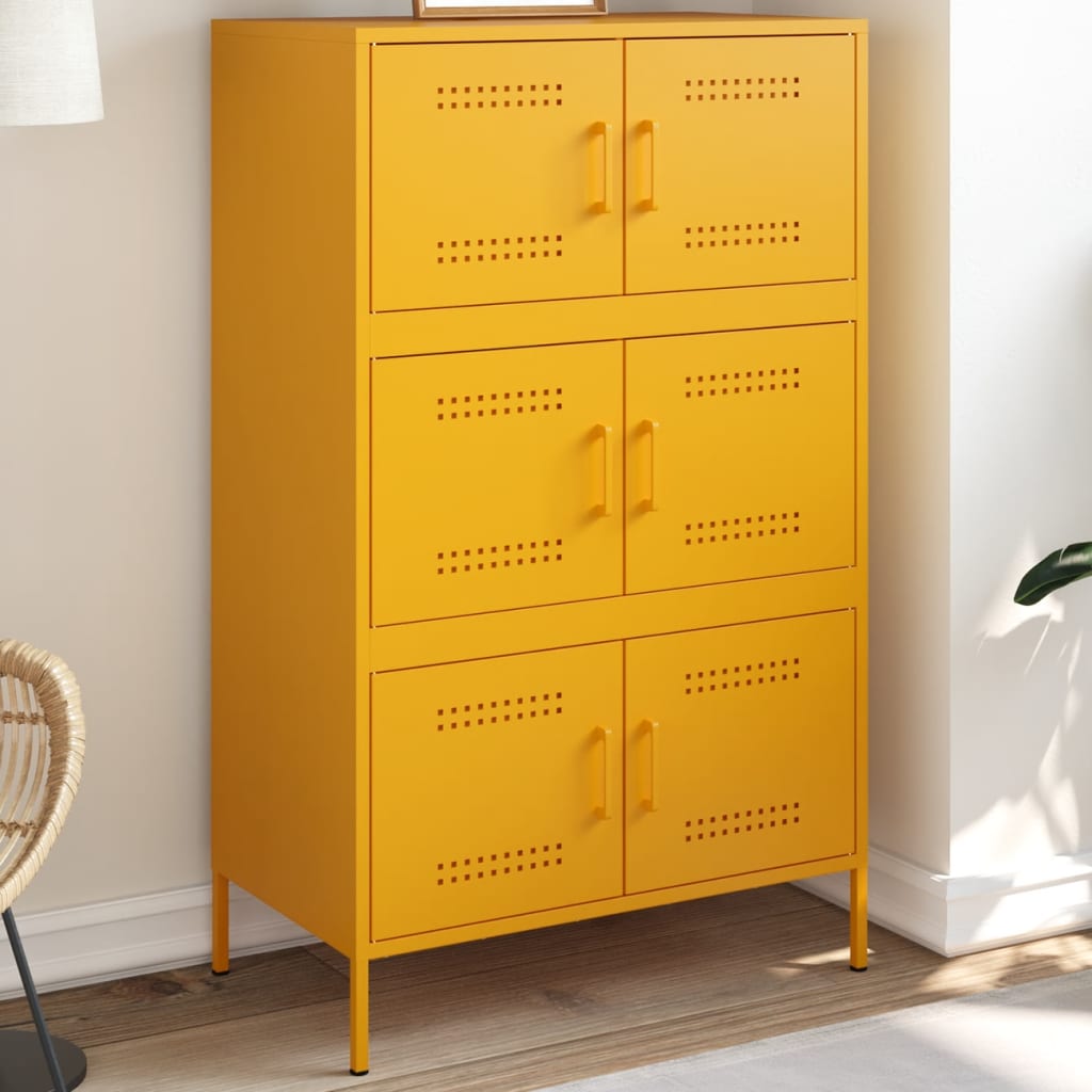 Skåp DIV. senapsgul 68x39x113 cm stål