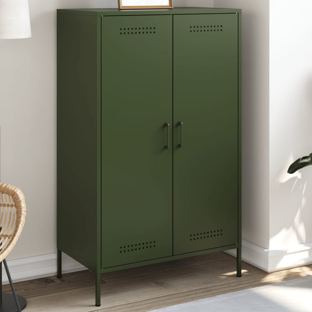 Skåp DIV. olivgrön 68x39x113 cm stål