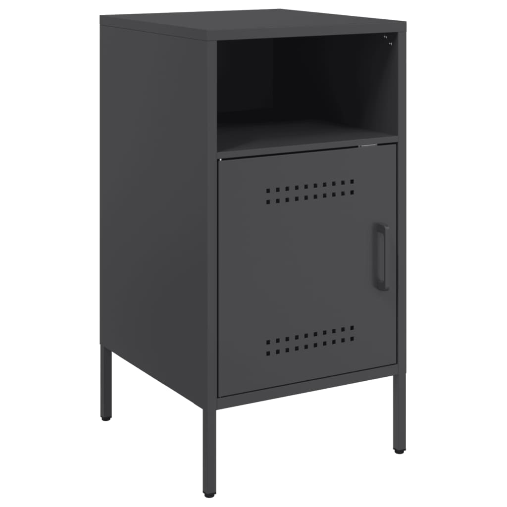 Sängbord 2 st svart 36x39x68 cm stål