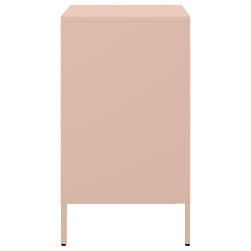 Sängbord 2 st rosa 36x39x68 cm stål
