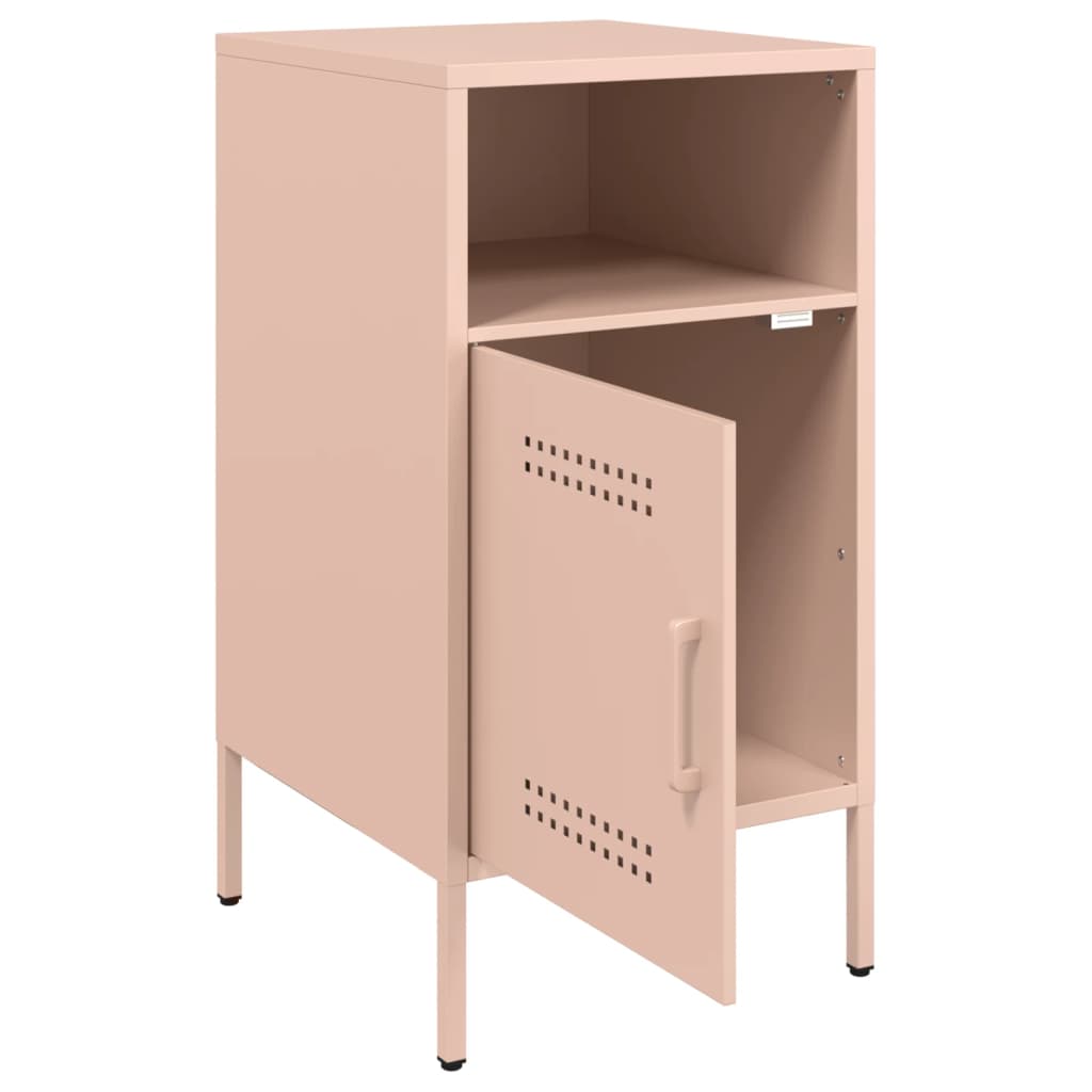 Sängbord 2 st rosa 36x39x68 cm stål