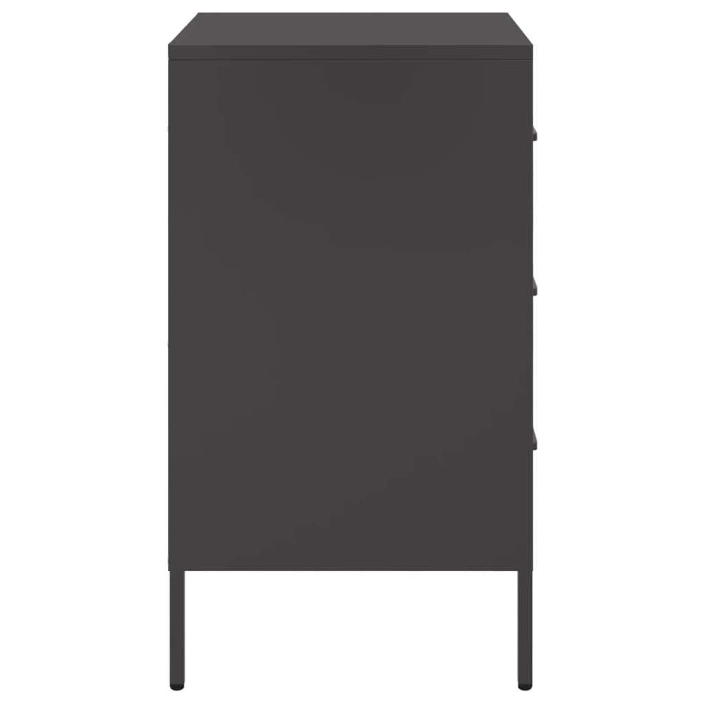 Sängbord 2 st svart 36x39x68 cm stål