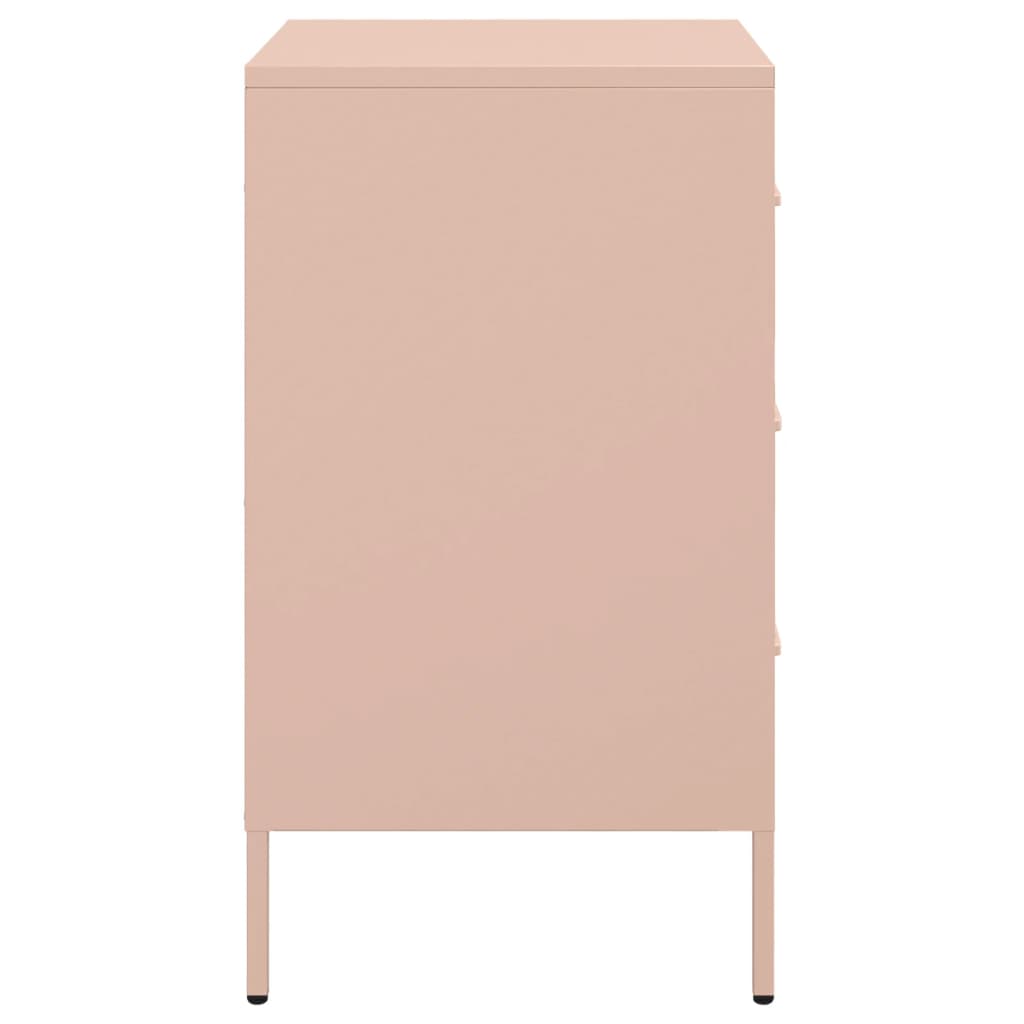 Sängbord 2 st rosa 36x39x68 cm stål
