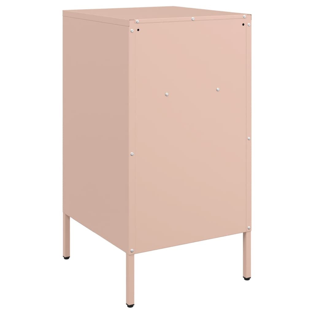 Sängbord 2 st rosa 36x39x68 cm stål