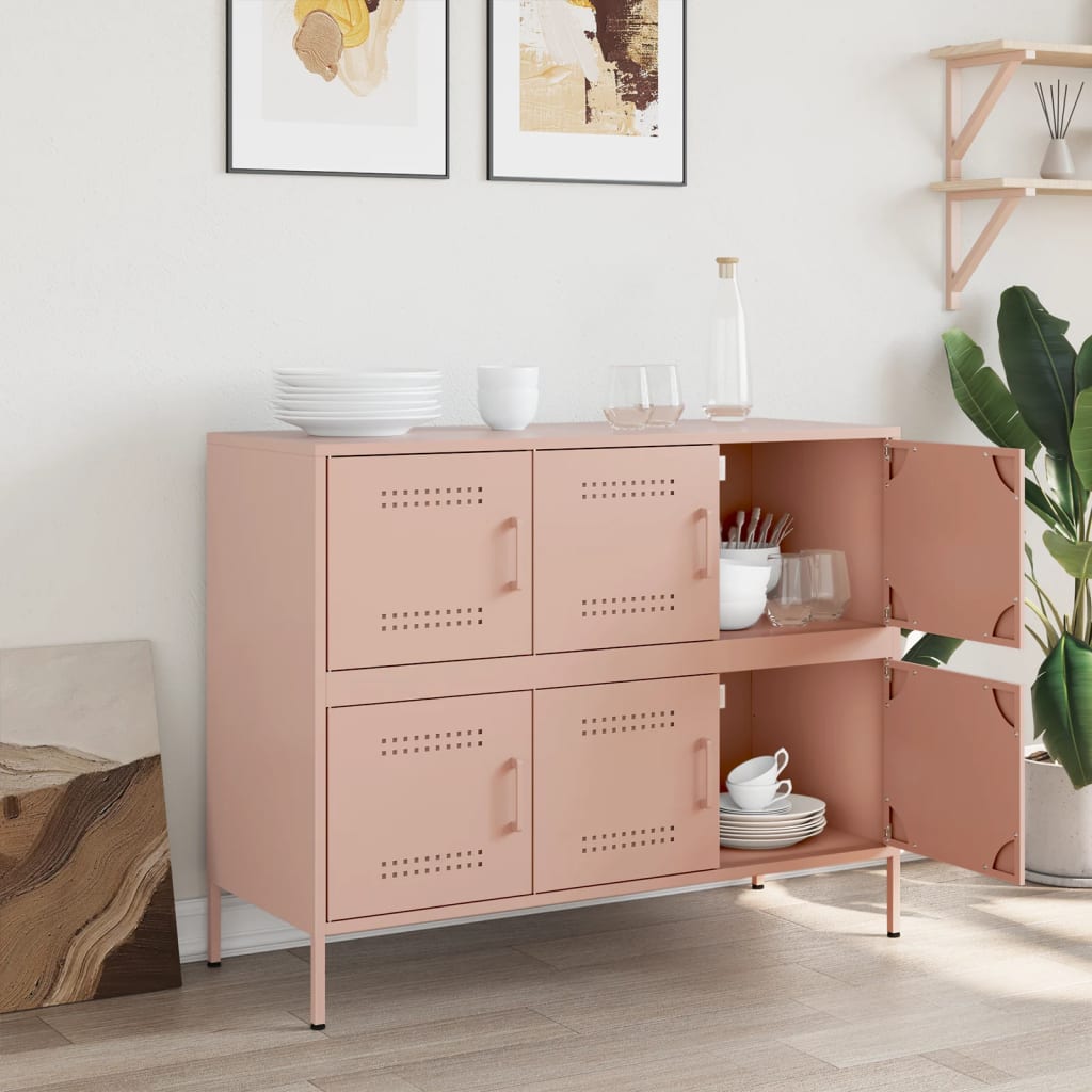 Skåp DIV. rosa 100,5x39x79 cm stål