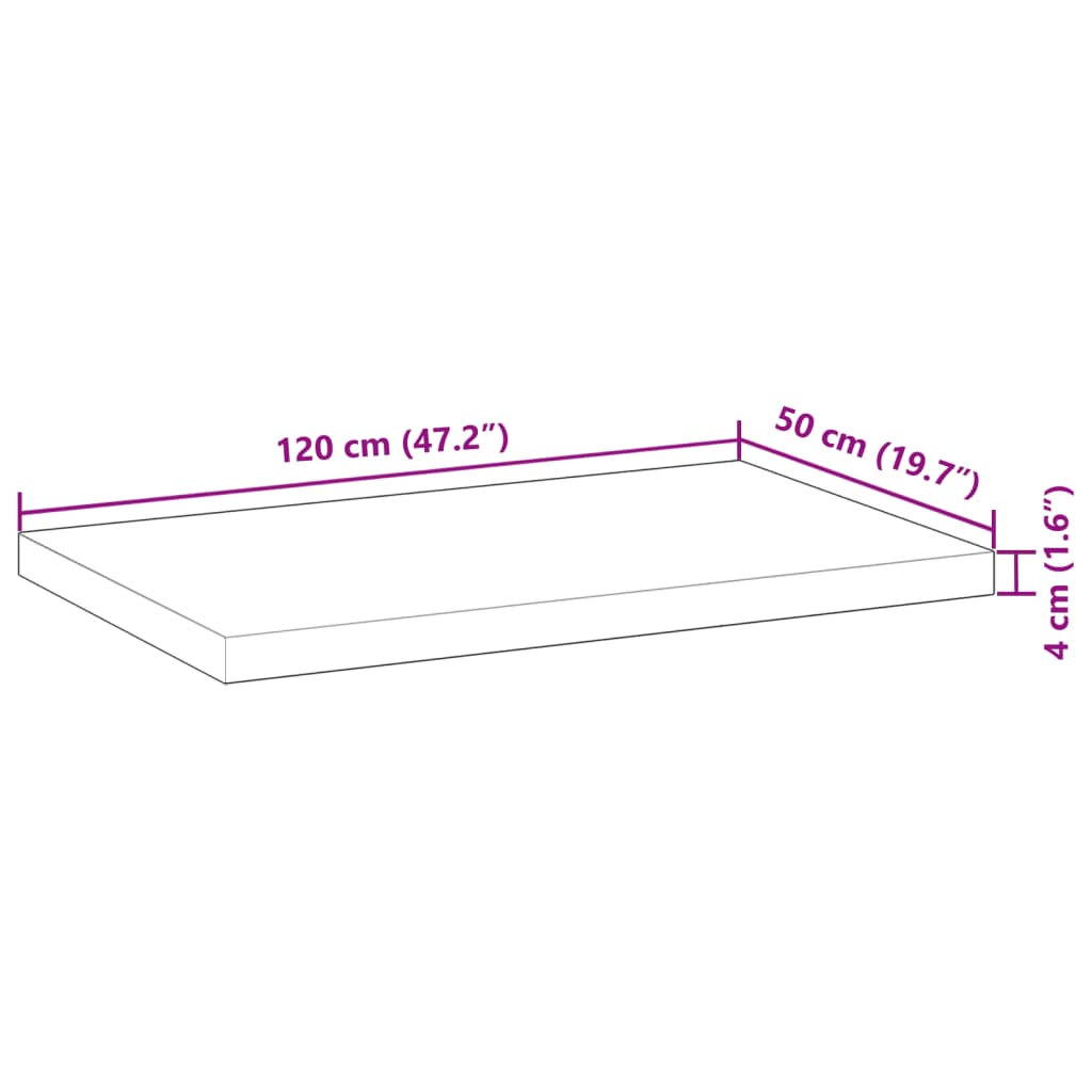 Bänkskiva för badrum behandlad 120x50x4 cm massivt akaciaträ