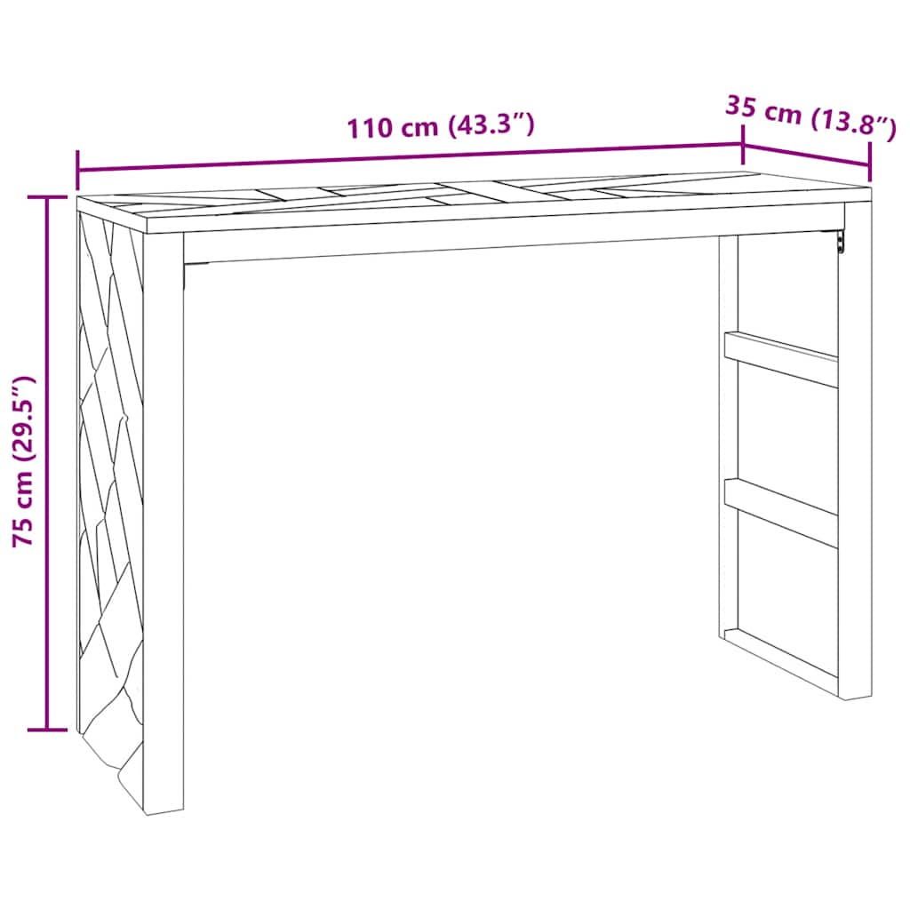 Avlastningsbord Konsollbord Trä 110x35x75 cm massiv teak