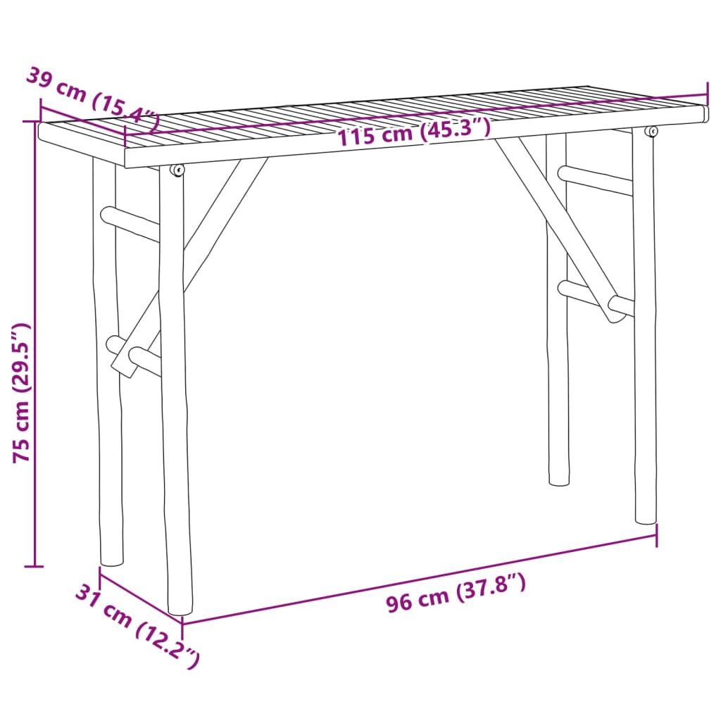 Avlastningsbord Konsollbord Trä 115x39x75 cm bambu