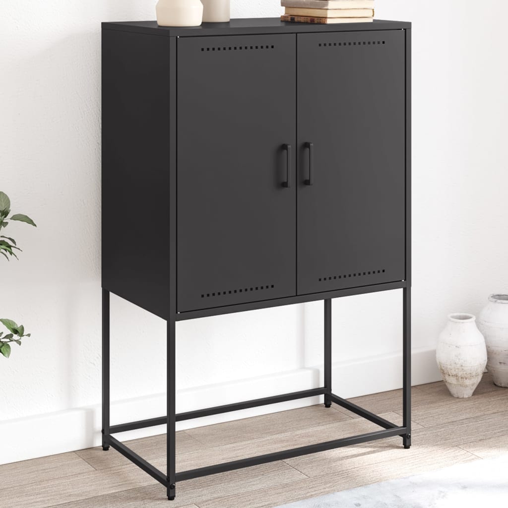 Skåp DIV. Svart 68,5x38,5x107 cm ståls