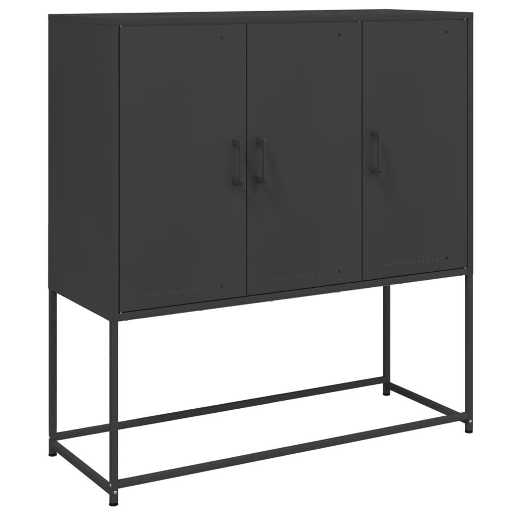 Skåp DIV. Svart 100,5x39x107 cm stål