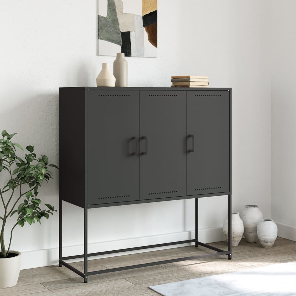 Skåp DIV. Svart 100,5x39x107 cm stål