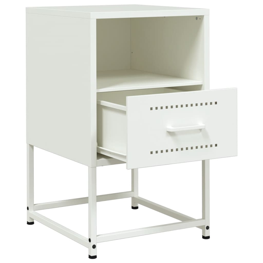 Sängbord 2 st vit 36x39x60,5 cm stål