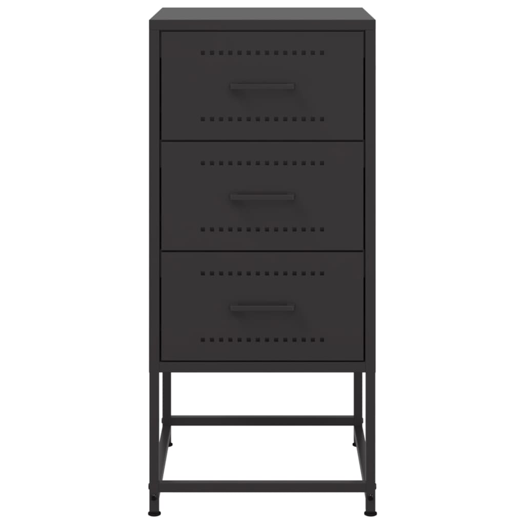 Sängbord 2 st svart 36x39x78 cm stål