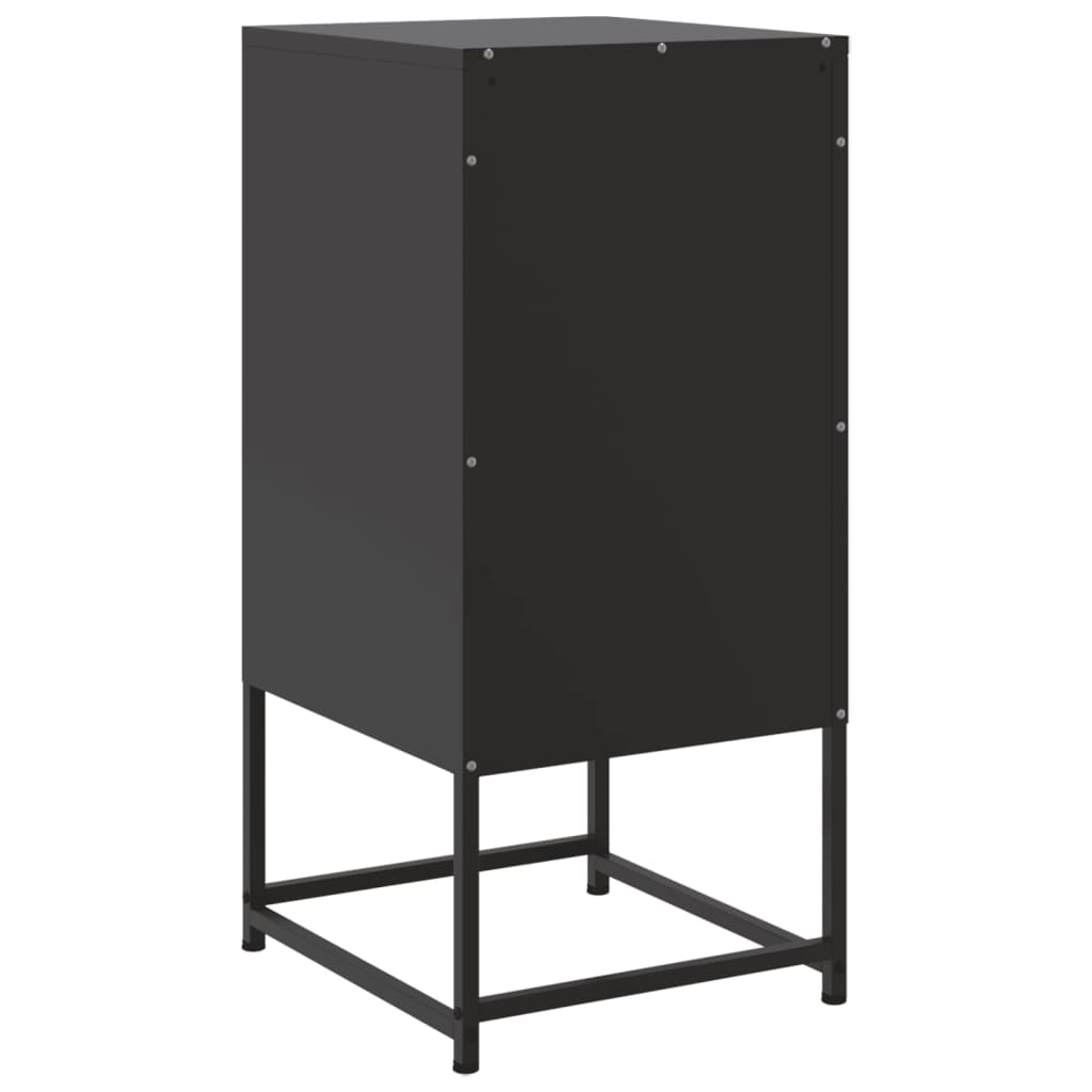 Sängbord 2 st svart 36x39x78 cm stål