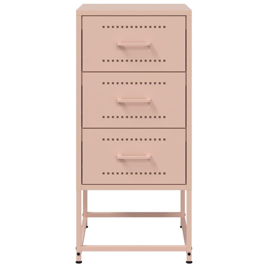 Sängbord 2 st rosa 36x39x78 cm stål