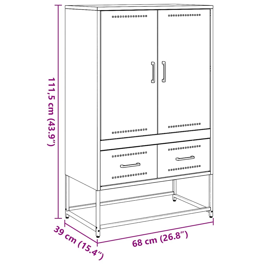 Skåp DIV. antracit 68x39x111,5 cm stål