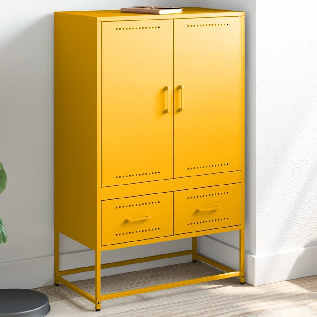 Skåp DIV. senapsgul 68x39x111,5 cm stål