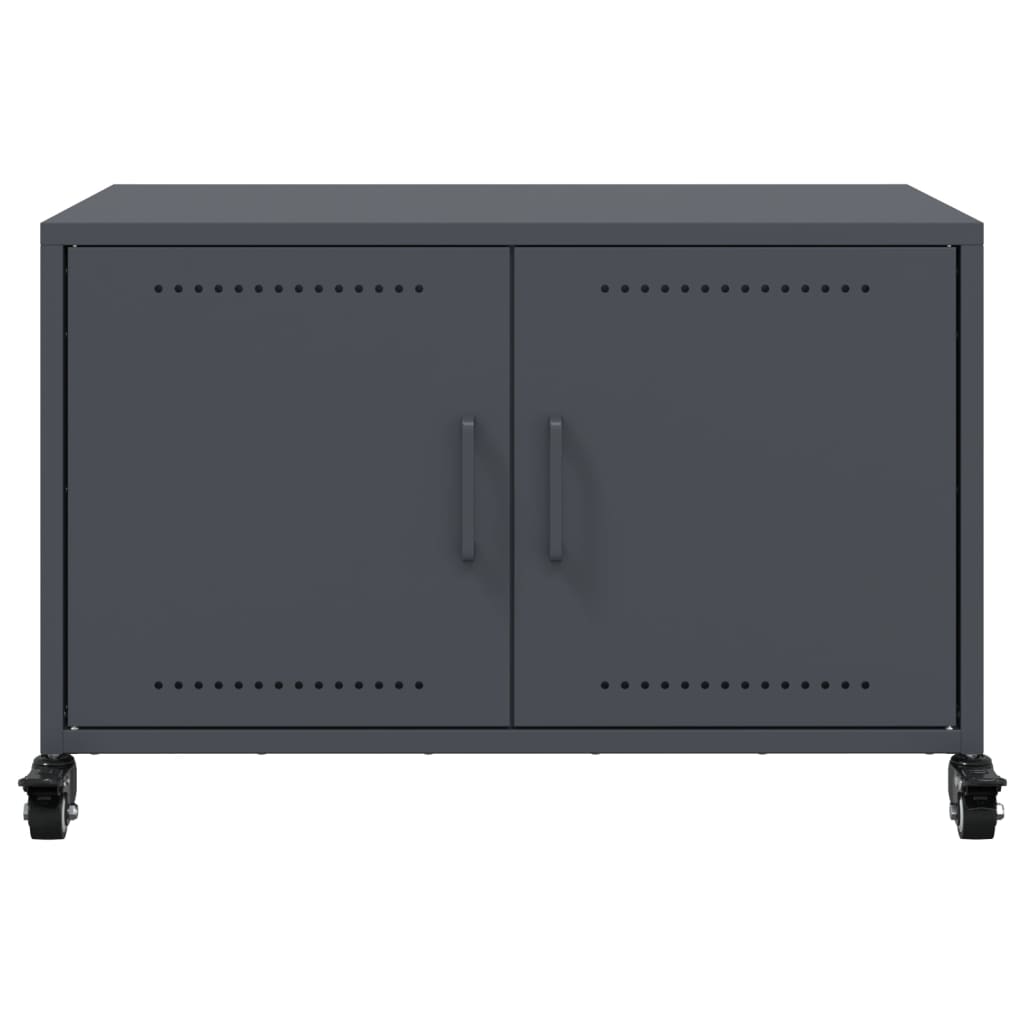 Tv-bänk antracit 68x39x43,5 cm kallvalsat stål