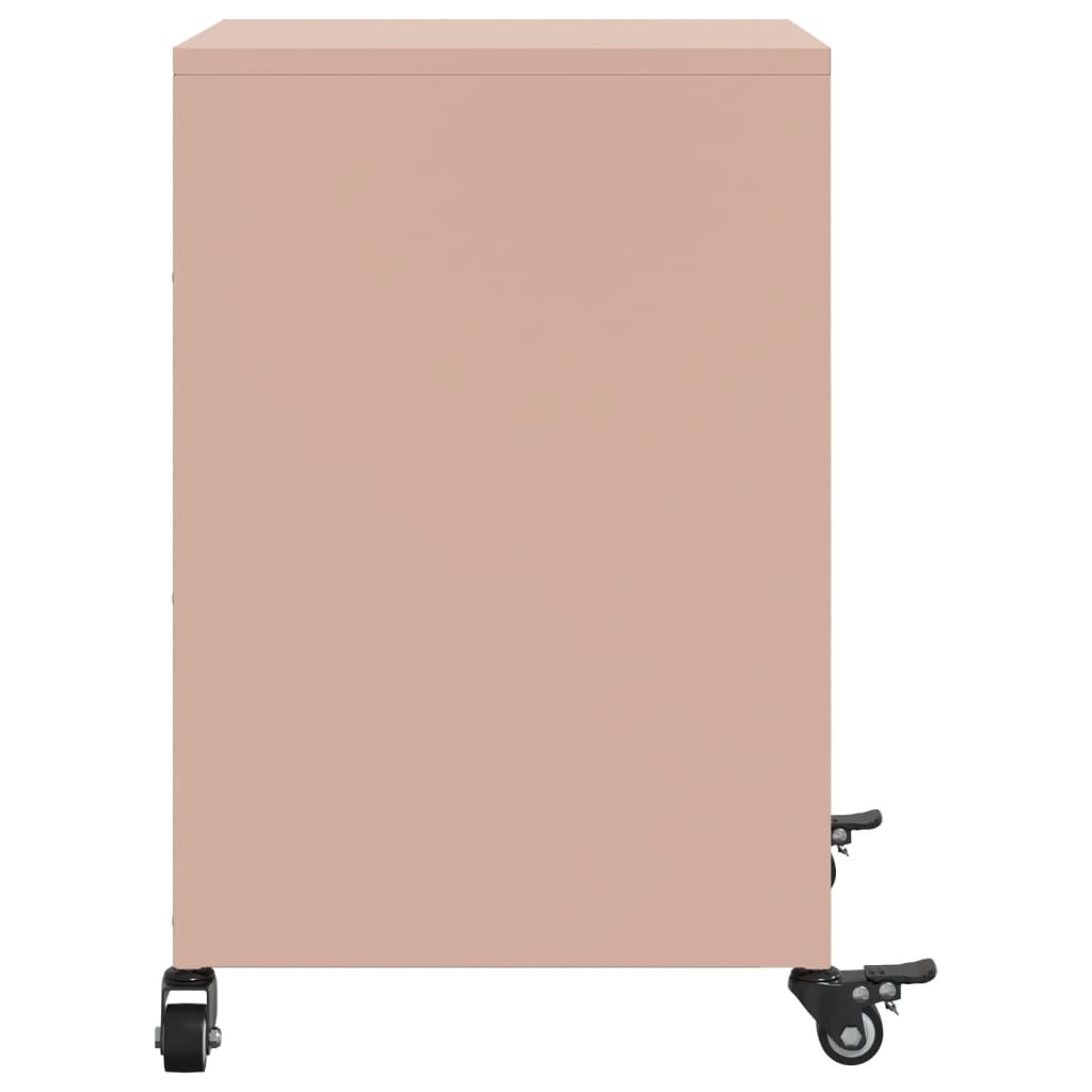 Sängbord 2 st rosa 36x39x59 cm stål