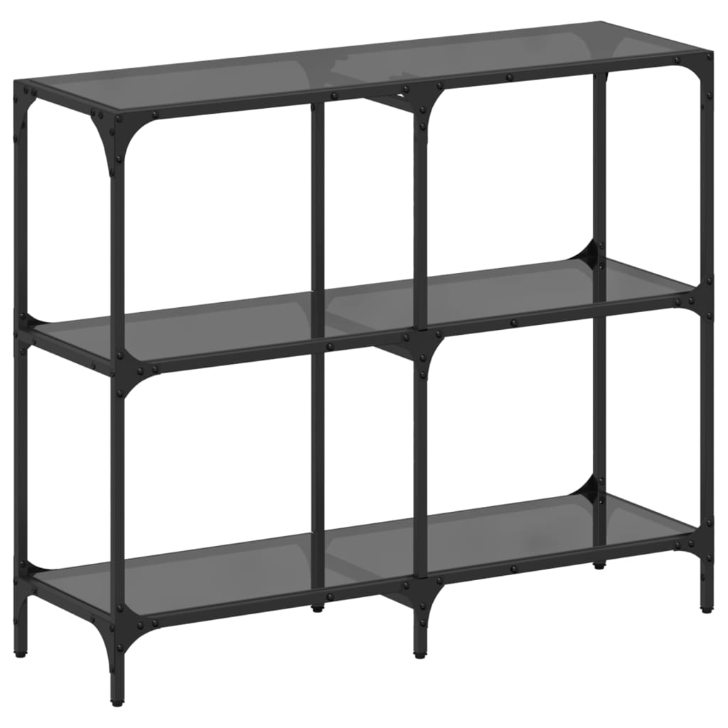 Avlastningsbord Konsollbord DIV. med Svart glasskiva 98x30x81 cm stål