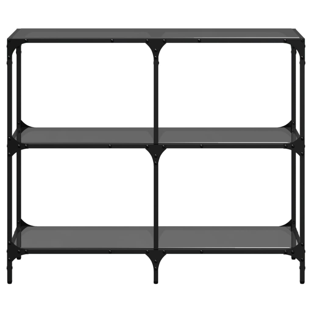 Avlastningsbord Konsollbord DIV. med Svart glasskiva 98x30x81 cm stål