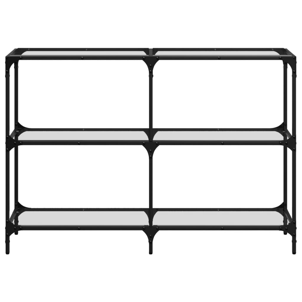 Avlastningsbord Konsollbord DIV. med transparent glasskiva 118,5x30x81 cm stål