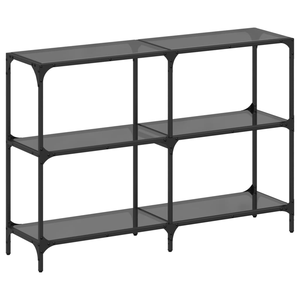Avlastningsbord Konsollbord DIV. med Svart glasskiva 118,5x30x81 cm stål