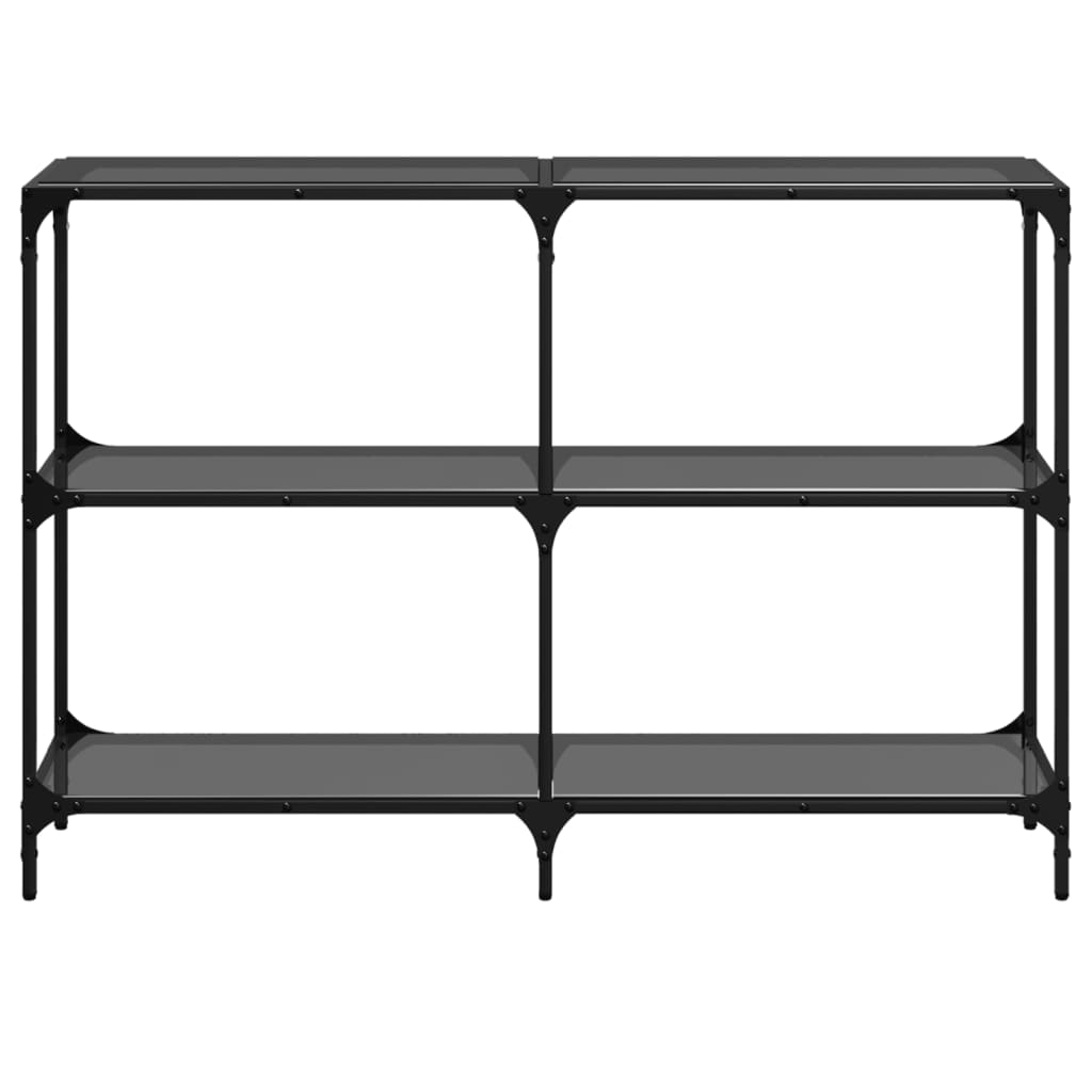 Avlastningsbord Konsollbord DIV. med Svart glasskiva 118,5x30x81 cm stål