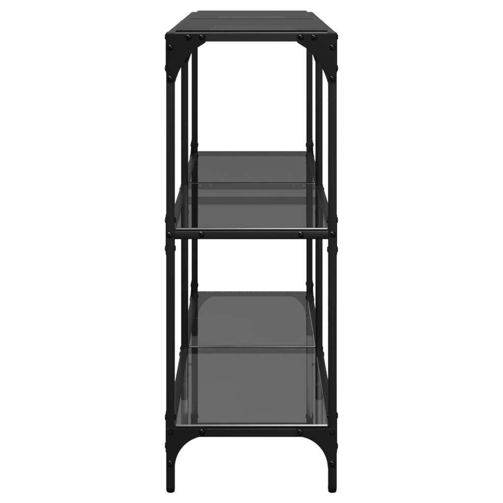 Avlastningsbord Konsollbord DIV. med Svart glasskiva 118,5x30x81 cm stål