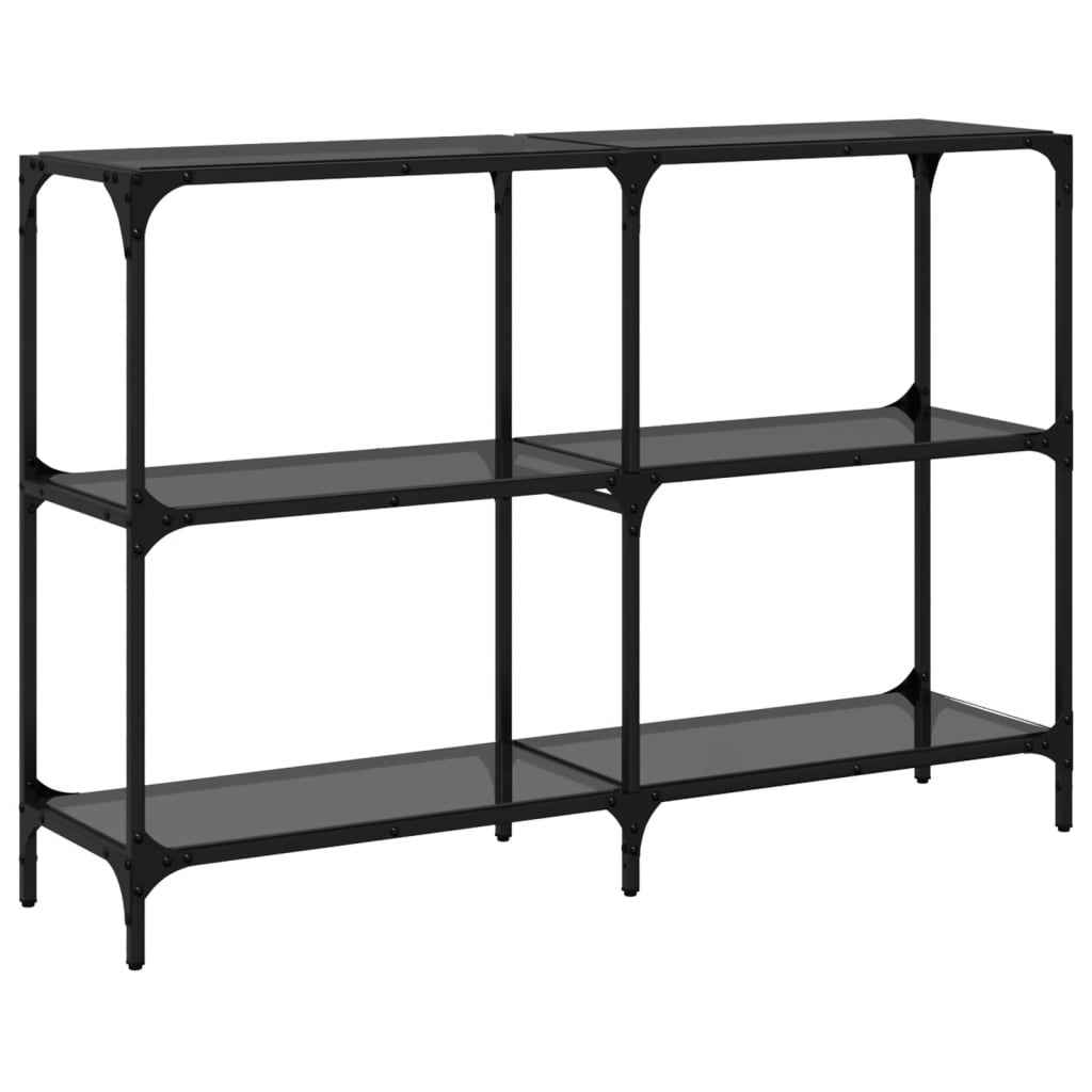 Avlastningsbord Konsollbord DIV. med Svart glasskiva 118,5x30x81 cm stål