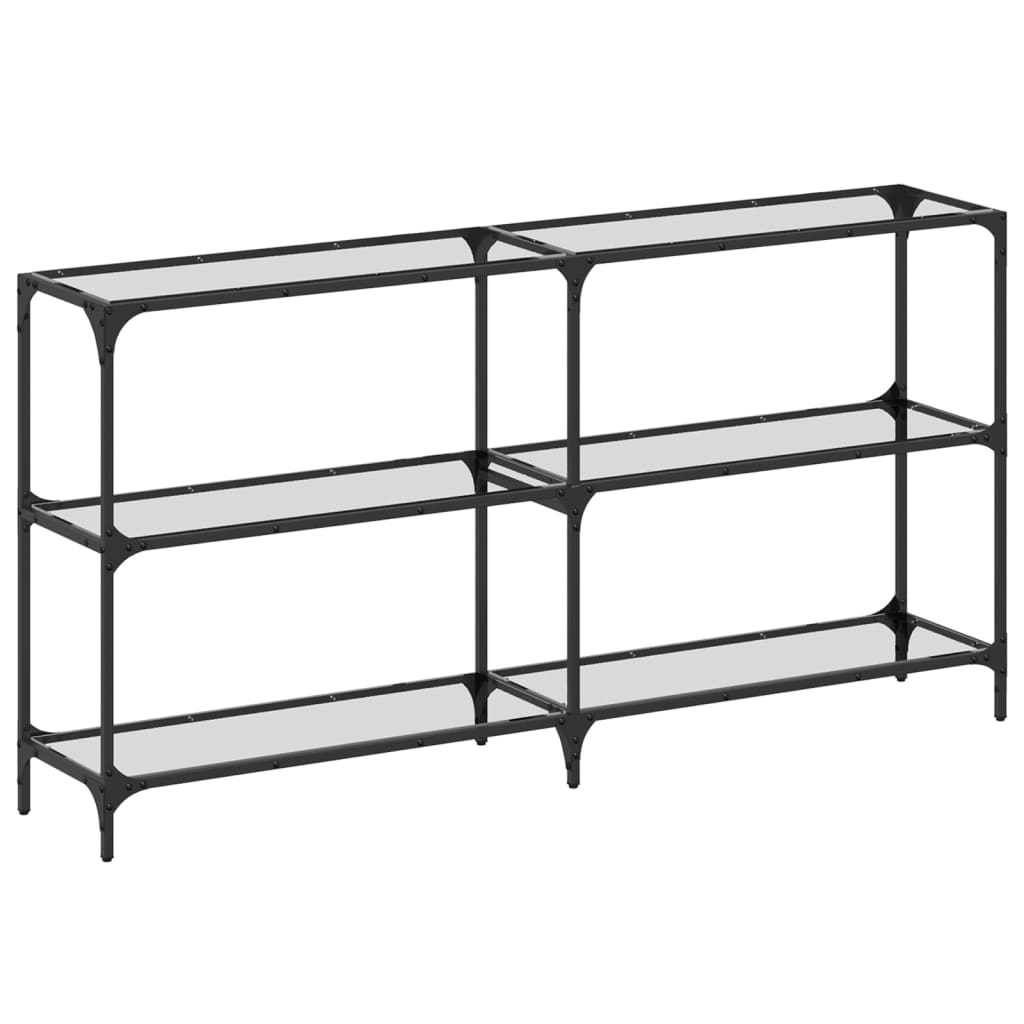 Avlastningsbord Konsollbord DIV. med transparent glasskiva 158,5x30x81 cm stål