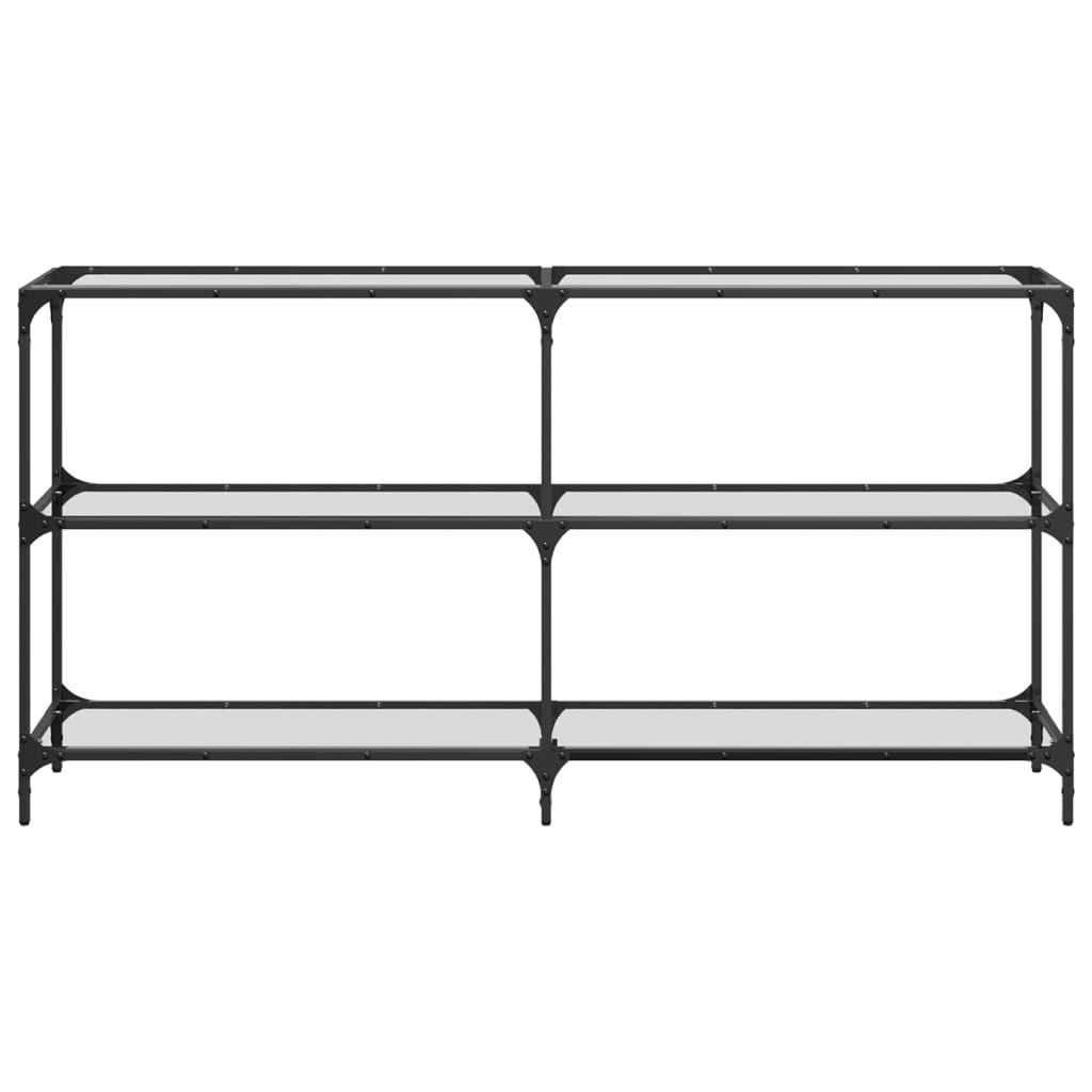 Avlastningsbord Konsollbord DIV. med transparent glasskiva 158,5x30x81 cm stål