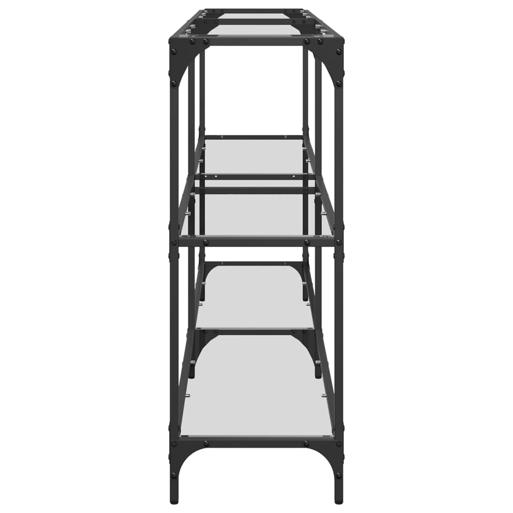 Avlastningsbord Konsollbord DIV. med transparent glasskiva 158,5x30x81 cm stål