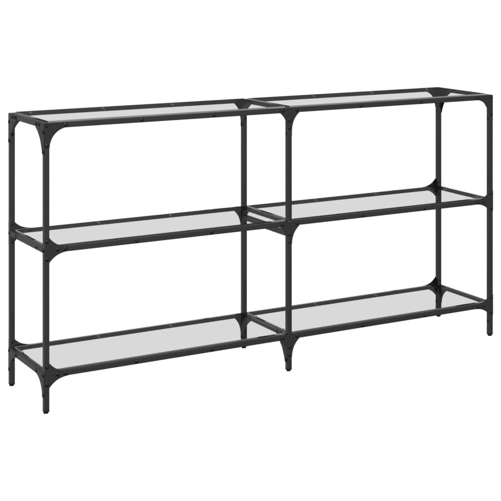 Avlastningsbord Konsollbord DIV. med transparent glasskiva 158,5x30x81 cm stål